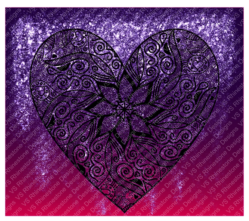 Celtic Purple Heart Full Color Skinny Tumbler Wrap 30oz